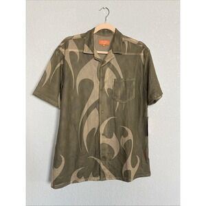 Negative Space Shirt Men's M Camo Open Knit Mesh Short Sleeve Beach Vacation
